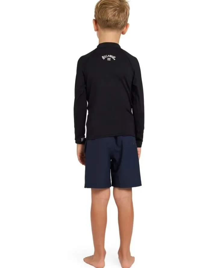 Billabong Boys 2-7 Groms All Day Arch Long Sleeve Rash Vest in Black
