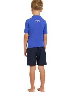 Billabong Boys 2-7 Groms All Day Arch Short Sleeve Rash Vest Cobalt