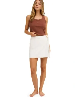 Billabong Costa Sol Wrap Mini Skirt in Salt Crystal