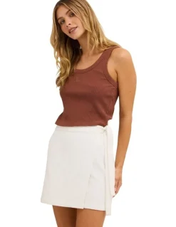 Billabong Costa Sol Wrap Mini Skirt in Salt Crystal