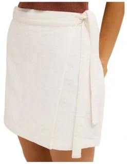 Billabong Costa Sol Wrap Mini Skirt in Salt Crystal