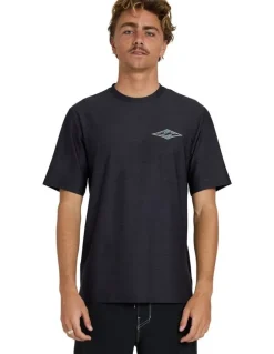 Billabong Diamond Shoreline Rash Vest in Black Heather