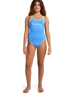 Billabong Girls 6-16 Breaker Squad One Piece Swimsuit Tidal in Blue