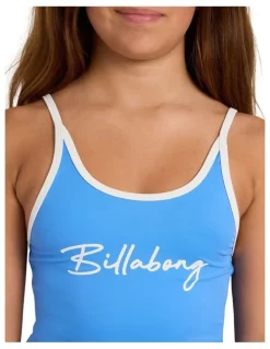 Billabong Girls 6-16 Breaker Squad One Piece Swimsuit Tidal in Blue
