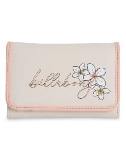 Billabong Girls Hibiscus Haze Tri Fold Wallet in Salt Crystal