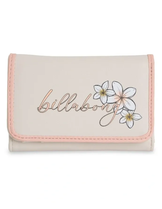 Billabong Girls Hibiscus Haze Tri Fold Wallet in Salt Crystal