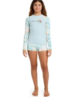 Billabong Girls 6-16 Hibiscus Haze Two Piece Swimsuit in Aqua Haze