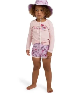 Billabong Girls 0-5 Hula Haze Long Sleeve Rash Vest Magnolia