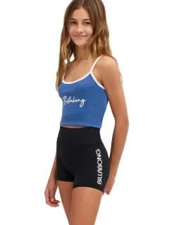Billabong Girls 6-16 Sun Chaser Surf Sport Shorts in Black/Rose Gold