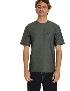 Billabong Shoreline Short Sleeve Rash Vest In Military Heather