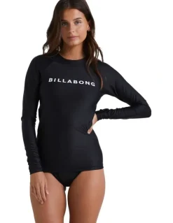 Billabong Society Long Sleeve Rash Vest in Black