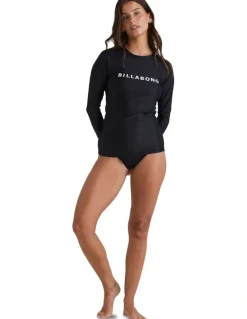 Billabong Society Long Sleeve Rash Vest in Black