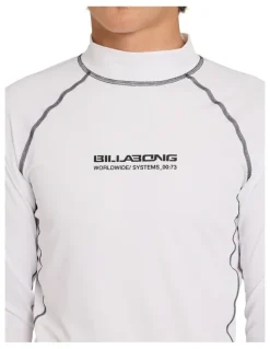 Billabong Spec 73 Long Sleeve Rash Vest in White