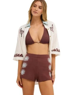Billabong Sun Shadow Elastic Waist Shorts In Espresso