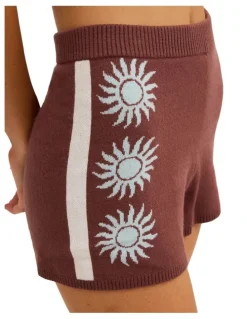Billabong Sun Shadow Elastic Waist Shorts In Espresso