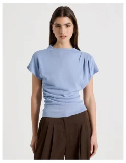 Blaq Dolman Sleeve Knit Top in Cornflower