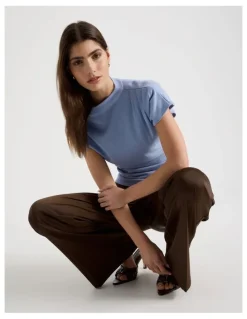Blaq Dolman Sleeve Knit Top in Cornflower