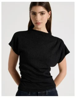 Blaq Dolman Sleeve Knit Top in Black