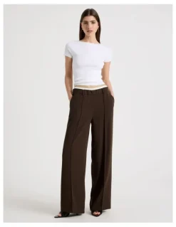 Blaq Elasticated Waist Pant in Brown