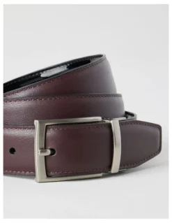 Blaq Patent Revesible Belt Belt Black/Deep Cherry