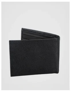 Blaq Saffiano Bifold Leather Wallet Black Wallet Black
