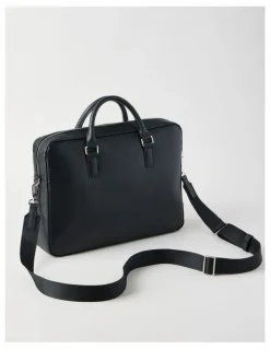 Blaq Saffiano Laptop Bag in Black