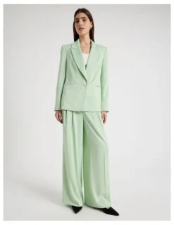 Blaq Satin Oversized Blazer in Mint