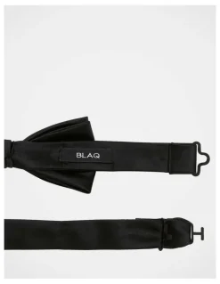 Blaq Solid Black Bow Tie in Black