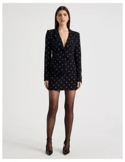 Blaq Spot Single Breasted Blazer in Black/White