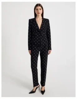Blaq Spot Single Breasted Blazer in Black/White
