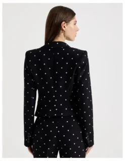Blaq Spot Single Breasted Blazer in Black/White
