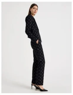 Blaq Spot Single Breasted Blazer in Black/White