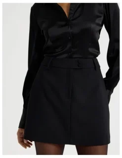 Blaq Tailored Mini Skirt in Black