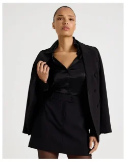 Blaq Tailored Mini Skirt in Black