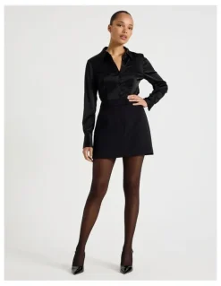 Blaq Tailored Mini Skirt in Black