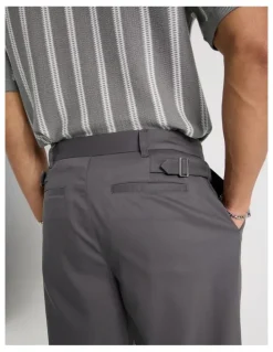 Blaq Tapered Pleat Front Trouser in Charcoal