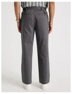 Blaq Tapered Pleat Front Trouser in Charcoal