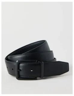Blaq Textured Reversible Belt Black/ Black
