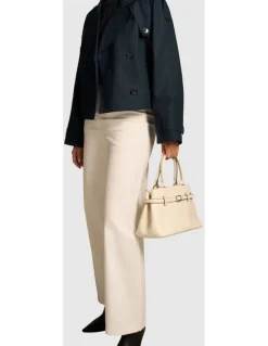 Blue Illusion Crop Trench Coat - Ink
