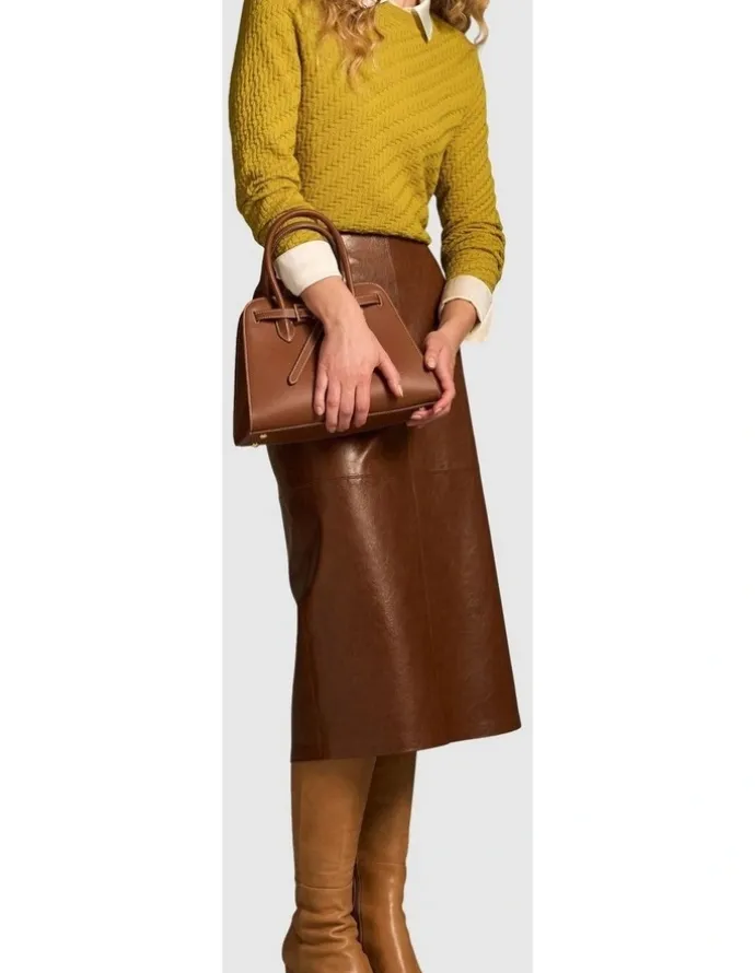 Blue Illusion Merino Textured Long Sleeve Knit - Mustard