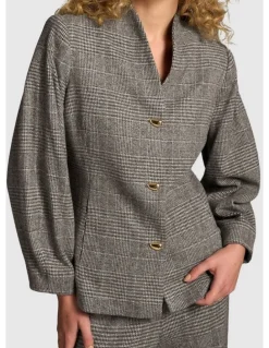 Blue Illusion Sculpted Check Jacket - Glen Check