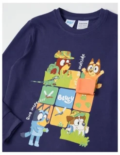 Bluey Cosy Knit Pyjama With Socks in Navy