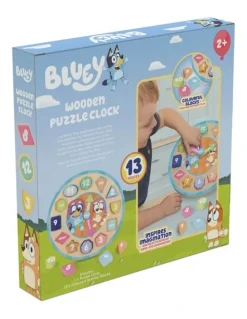 Bluey Wooden Puzzle Clock, Activity Toy