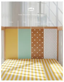 Bold Baby Bold Baby Cot - Yellow and Mint