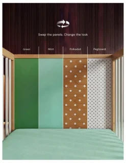 Bold Baby Cot in Green And Mint