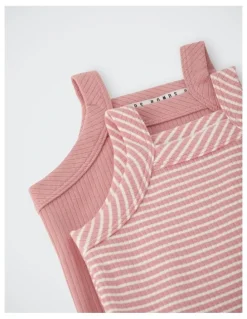 Bonds Baby Newbies Rib Singlet Suit 2 Pack in Watermelon Sorbet / Marscapone