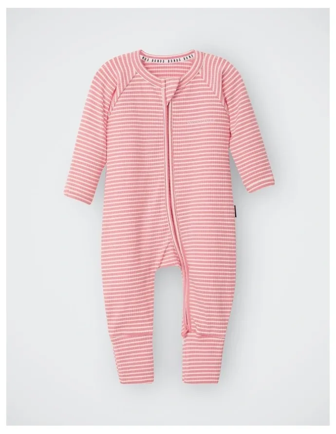 Bonds Baby Newbies Wide Needle Rib Zippy in Stripe Jra