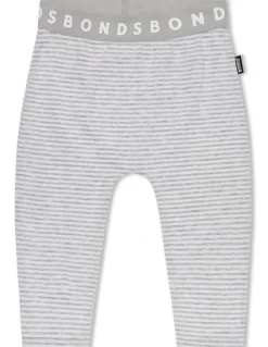 Bonds Baby Stretchies Legging in Grey/White Stripe