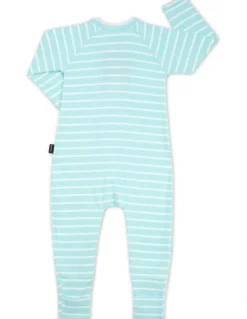 Bonds Baby Stripe Zip Wondersuit in Green