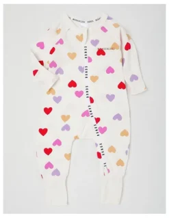 Bonds Baby Wondercool Zip Wondersuit in Heart Confetti